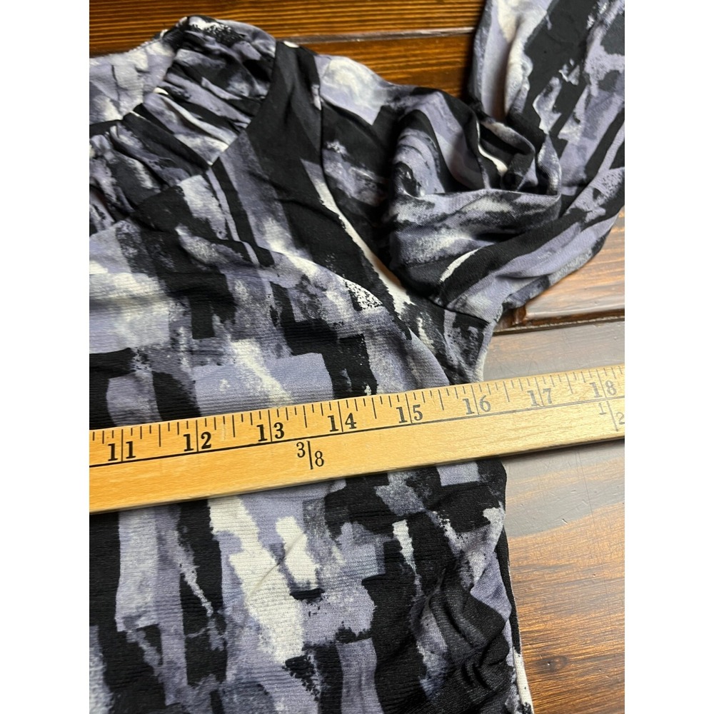 Style&Co. Shirt, Women's Size Medium, Black Gray, 3/4 Sleeve - Picture 4 of 8